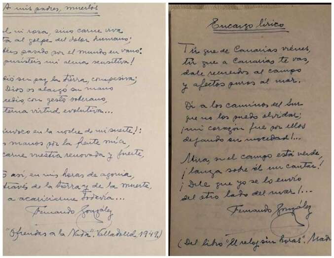 Dos de la poesías de Fernando González Rodríguez/TA.